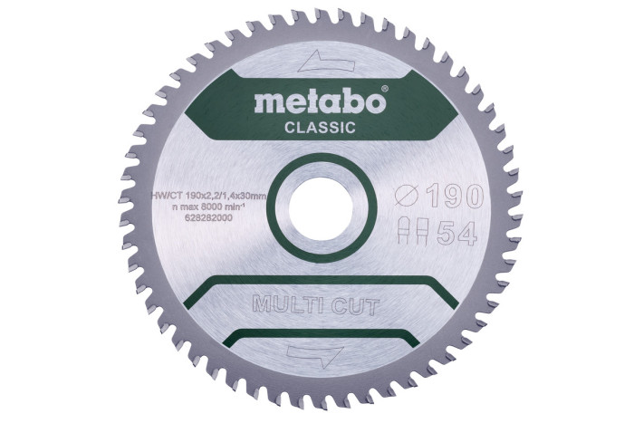 Купити Пилкове полотно Metabo «Multi Cut - Classic», 190x30 Z54 FZ/TZ 5° /B (628663000). Офіційний магазин Metabo, фірмова гарантія з доставкою по Украіні