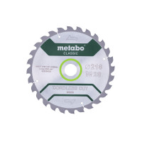 Пилкове полотно Metabo «Cordless Cut Wood - Classic», 216x30 Z28 WZ 5° (628284000)