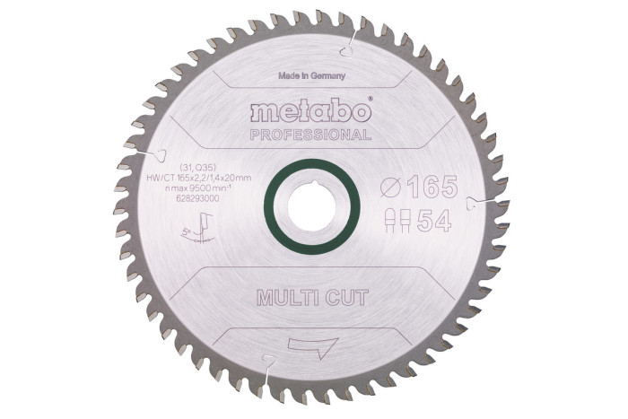 Купити Пилкове полотно Metabo «Multi Cut - Professional», 165x20 Z54 FZ/TZ 5° (628293000). Офіційний магазин Metabo, фірмова гарантія з доставкою по Украіні