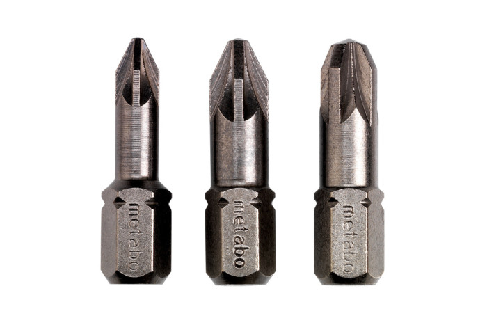 Купить 3 Торсионные инструментальные насадки Metabo Pozidriv PZ 1/ 2/ 3 (628538000). Официальный магазин Metabo, фирменная гарантия с доставкой по Украине.