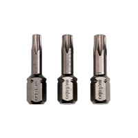 3 Инструментальные насадки для винтов Metabo Torx TX15/ TX20/ TX25 Torsion (628539000)