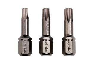 3 Инструментальные насадки для винтов Metabo Torx TX15/ TX20/ TX25 Torsion (628539000)