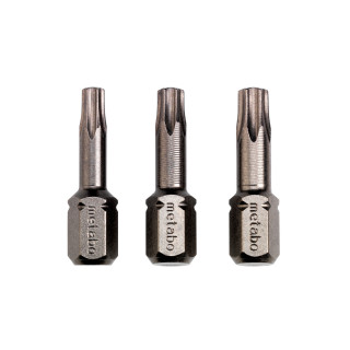 3 Інструментальні насадки для гвинтів Metabo Torx TX15/ TX20/ TX25 Torsion (628539000)