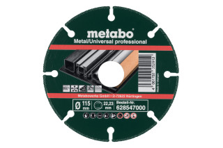 Алмазний відрізний диск 115x22,23 mm Metabo Metal/Universal Professional (628547000)