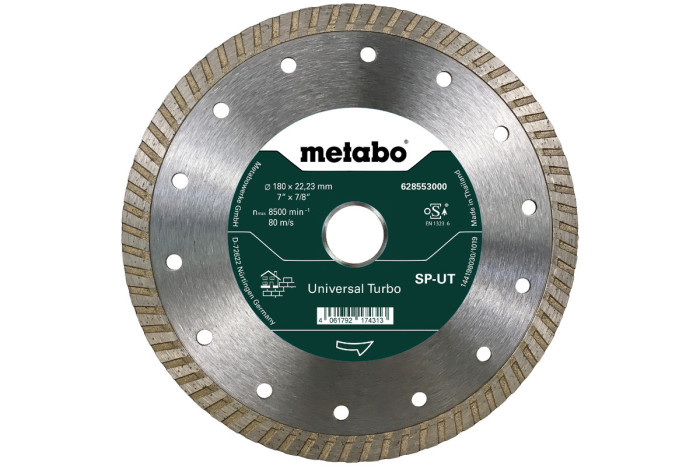 Купить Алмазный отрезной диск Metabo 180x22,23 mm, SP-UT (628553000). Официальный магазин Metabo, фирменная гарантия с доставкой по Украине.