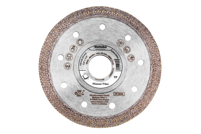 Купити Алмазний відрізний диск Metabo 115x22,23 mm, "TP", Плитка "professional" (628578000). Офіційний магазин Metabo, фірмова гарантія з доставкою по Украіні