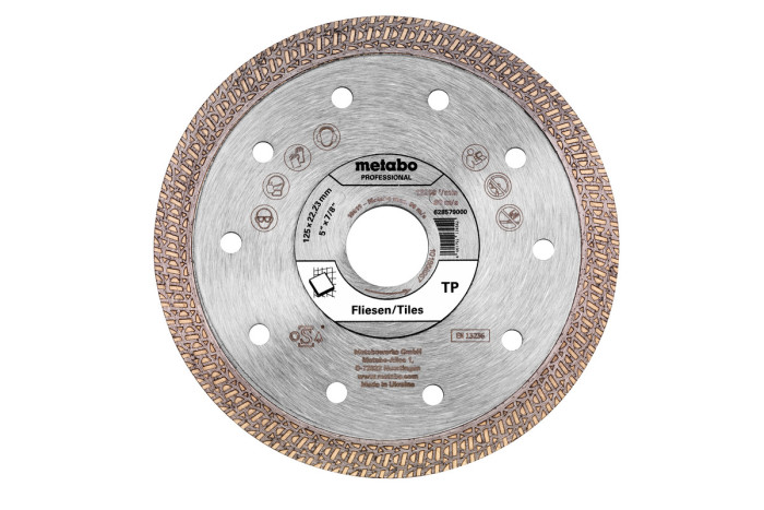 Купить Алмазный отрезной диск Metabo 125x22,23 mm, "TP", Плитка "professional" (628579000). Официальный магазин Metabo, фирменная гарантия с доставкой по Украине.