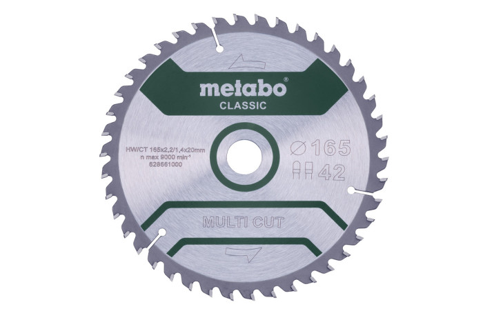 Купить Пильное полотно Metabo «Multi Cut - Classic», 165x20 Z42 FZ/TZ 5° /B (628661000). Официальный магазин Metabo, фирменная гарантия с доставкой по Украине.