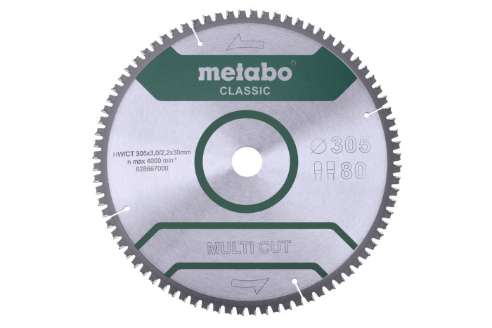 Купить Пильное полотно Metabo «Multi Cut - Classic», 305x30 Z80 FZ/TZ 5neg /B (628667000). Официальный магазин Metabo, фирменная гарантия с доставкой по Украине.