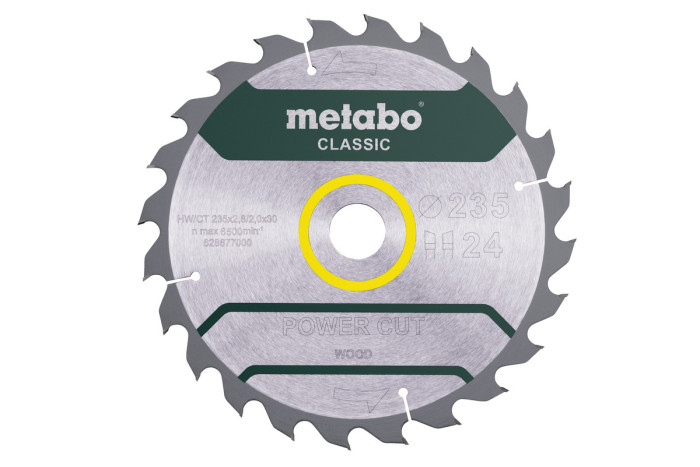 Купить Пильное полотно Metabo «Power Cut Wood — Classic», 235x30, Z24 WZ 18° (628677000). Официальный магазин Metabo, фирменная гарантия с доставкой по Украине.