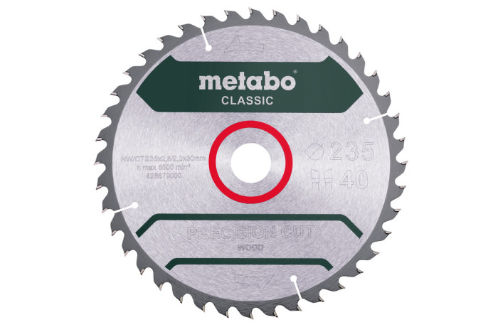 Купити Пилкове полотно Metabo «Precision Cut Wood — Classic», 235x30 Z40 WZ 15° /B (628680000). Офіційний магазин Metabo, фірмова гарантія з доставкою по Украіні