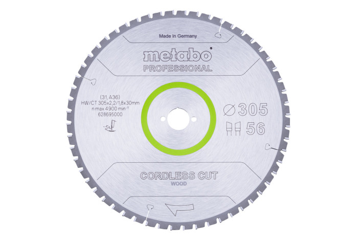 Купити Пильний диск Metabo Cordless cut HW/CT 305х2.2/1.8x30, Z56 WZ 5° отр. (628695000). Офіційний магазин Metabo, фірмова гарантія з доставкою по Украіні