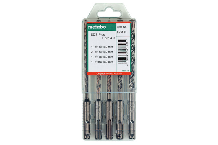 Купити Набір бурів Metabo SDS-Plus PRO 4, 5 предметів (630581000). Офіційний магазин Metabo, фірмова гарантія з доставкою по Украіні
