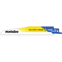5 пилок для сабельных пил Metabo «Demolition Wood + Metal», 150 x 1,6 мм (631925000)