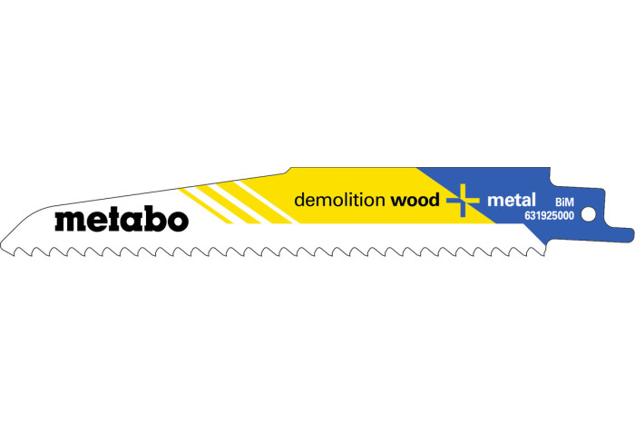 Купить 5 пилок для сабельных пил Metabo «Demolition Wood + Metal», 150 x 1,6 мм (631925000). Официальный магазин Metabo, фирменная гарантия с доставкой по Украине.