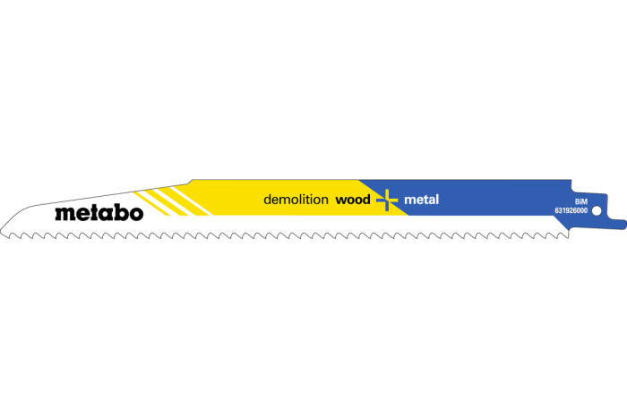 Купити 5 пилкових полотен для шабельних пил Metabo «Demolition Wood + Metal», 225 x 1,6 мм (631926000). Офіційний магазин Metabo, фірмова гарантія з доставкою по Украіні