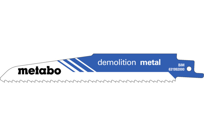 Купить 5 пилок для сабельных пил Metabo «Demolition Metal», 150 x 1,6 мм (631992000). Официальный магазин Metabo, фирменная гарантия с доставкой по Украине.