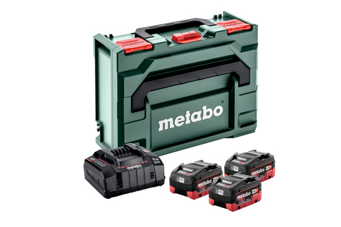 Купить Набор аккумуляторов Metabo 18В 3×5,5А·ч + зарядное устройство ASC 145 + кейс MetaLoc (685069000). Официальный магазин Metabo, фирменная гарантия с доставкой по Украине.