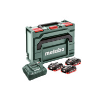 Набір акумуляторів Metabo 18В 3×4А·год + зарядний пристрій ASC 55 + кейс Metaloc (685133000)