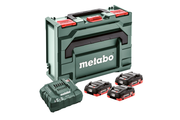 Купити Набір акумуляторів Metabo 18В 3×4А·год + зарядний пристрій ASC 55 + кейс Metaloc (685133000). Офіційний магазин Metabo, фірмова гарантія з доставкою по Украіні