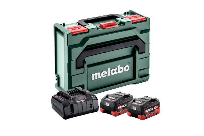 Купити Набір акумуляторів Metabo 18В 2×10А·год + зарядний пристрій ASC 145 + кейс metaBOX (685142000). Офіційний магазин Metabo, фірмова гарантія з доставкою по Украіні