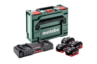 Набір акумуляторів Metabo 18В 4×10А·год + зарядний пристрій ASC 145 Duo + кейс metaBOX (685143000)