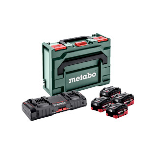 Набір акумуляторів Metabo 18В 4×10А·год + зарядний пристрій ASC 145 Duo + кейс metaBOX (685143000)