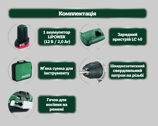 Акумуляторний дриль-шуруповерт Metabo PowerMaxx BS (600079500)