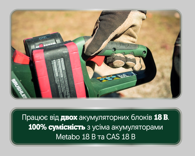 Аккумуляторная цепная пила Metabo MS 36-18 LTX BL 40 (601613850)