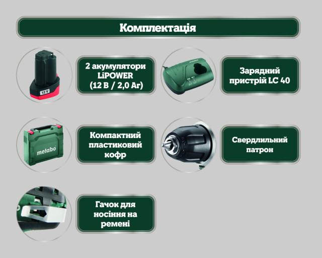 Аккумуляторная дрель-шуруповерт Metabo PowerMaxx BS BL (601721500)