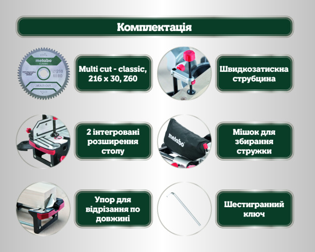 Торцовочная пила Metabo KGSВ 216 M (619261000)