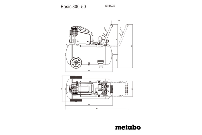 Купити Компресор Metabo Basic 300-50 (601525000). Офіційний магазин Metabo, фірмова гарантія з доставкою по Украіні