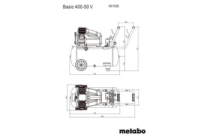 Купити Компресор Metabo Basic 400-50 V (601526000). Офіційний магазин Metabo, фірмова гарантія з доставкою по Украіні