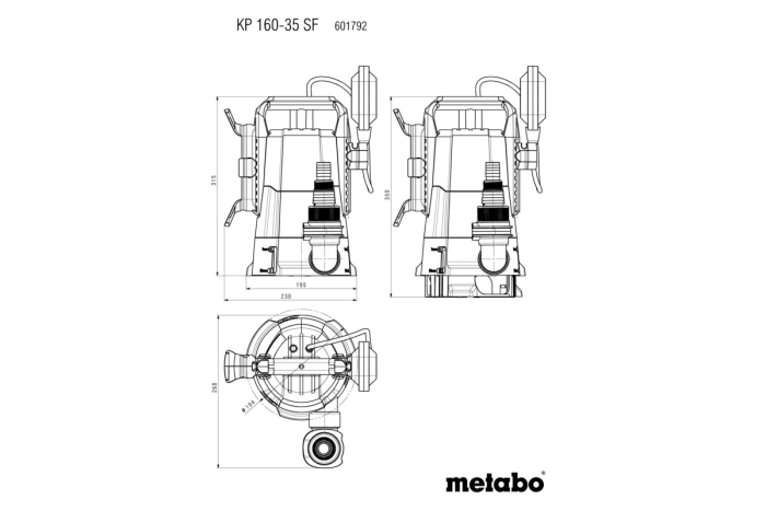 Купить Комбинированный погружной насос Metabo KP 160-35 SF (601792000). Официальный магазин Metabo, фирменная гарантия с доставкой по Украине.