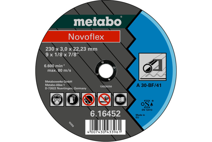 Купити Відрізний диск Metabo Novoflex 100х2,5х16,0 Сталь, TF 42 (616447000). Офіційний магазин Metabo, фірмова гарантія з доставкою по Украіні