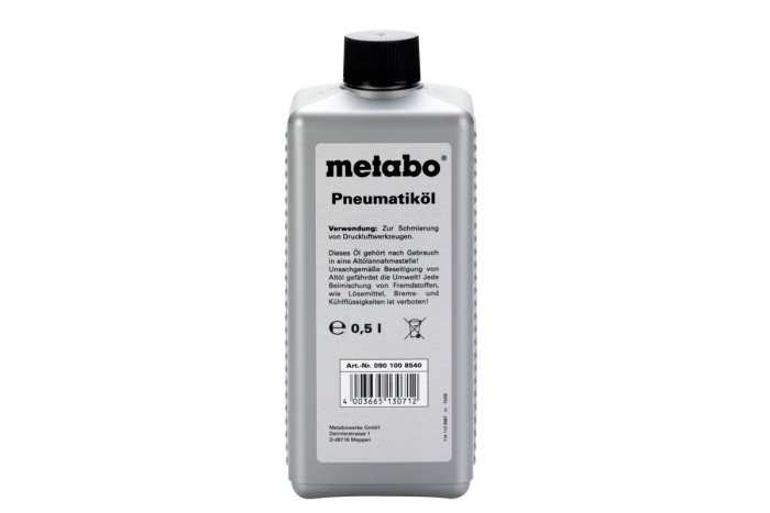 Купить Специальное масло для пневматического инструмента Metabo 0,5 л (0901008540). Официальный магазин Metabo, фирменная гарантия с доставкой по Украине.