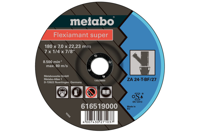 Купити Зачисний диск Metabo Fleхiamant Super 125х7,0х22,2, литі вироби, SF 27 (616518000). Офіційний магазин Metabo, фірмова гарантія з доставкою по Украіні